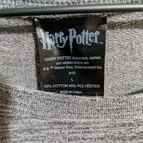 Hogwarts Sweatshirt Harry Potter cotton poly grey sweater sz L - Picture 3 of 4